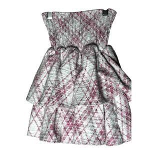 House of Wallace Pink Plaid Ruffle Two Tier Skirt Size XS